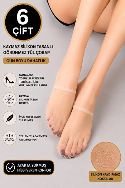 VENTURA STORE Γυναικείες Μαύρες/Δερματίνες Αόρατες Κάλτσες Slingback με Αντιο...