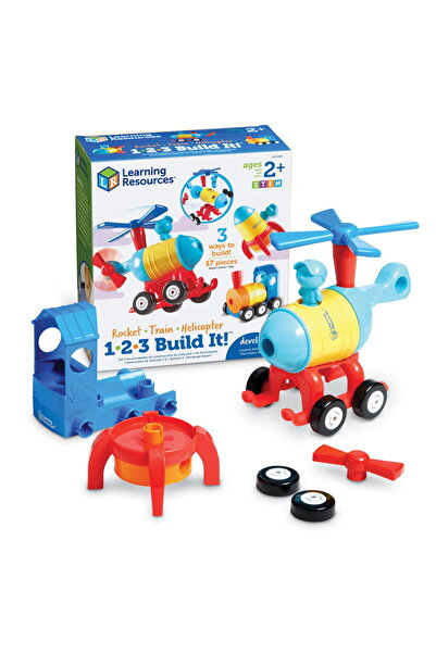 Learning Resources Hai sa construim - 1-2-3 Racheta -Tren - Elicopter
