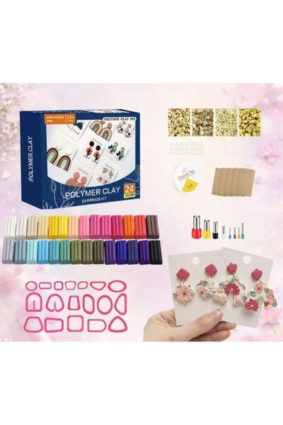 OEM Set Creație Bijuterii din Lut Polimeric 24+ Culori, DIY Accesorii Handmad...