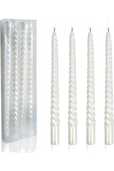 The Bros 10 inch Taper Candles Set of 4 tasteless Unscented smokeless burning...