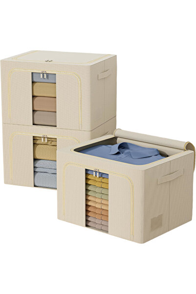 OEM Cutie Recipient Organizator pentru Depozitarea Hainelelor Premium Bej 3 b...