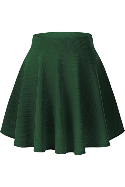 OEM Fustă Mini Pentru Femei În Formă A-Line Evazată Elastiă Elegantă Verde XL