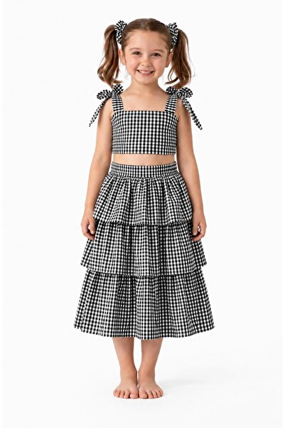 mon icone Black and White Checkered Set of 4