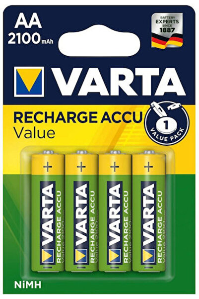Varta Recharge Accu Value Επαναφορτιζόμενες Μπαταρίες AA Ni-MH 2100mAh 1.2V 4...