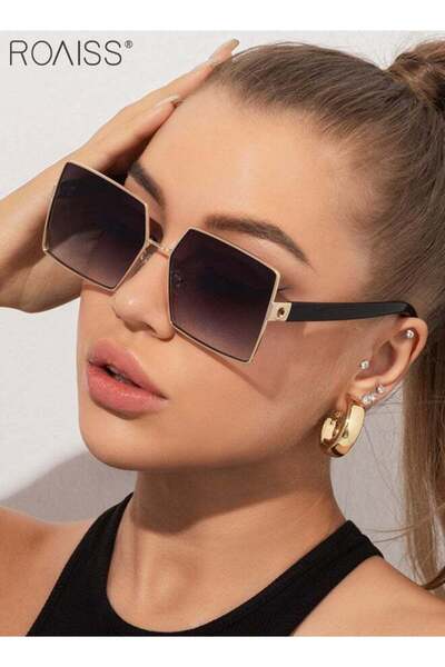 ROAISS Womens Square Sunglasses UV400 Protection Oversized Fashion Anti-Glare...