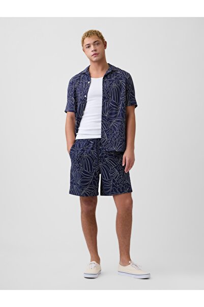 GAP Erkek Lacivert 7" Keten Karışımlı Easy Şort