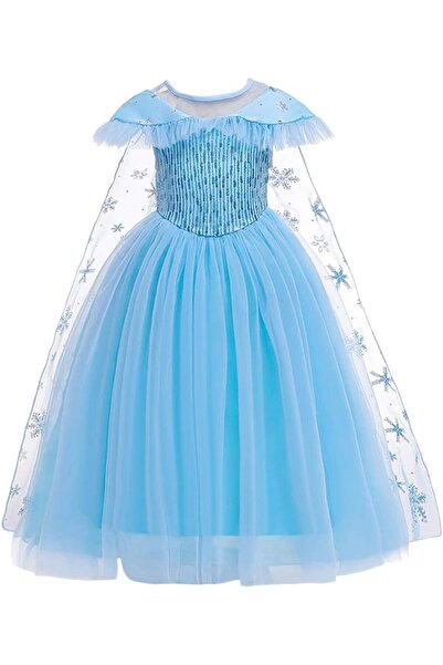 Arabest Girls Ice Princess Dress Up Costume, Blue Snow Queen Fancy Dress with...