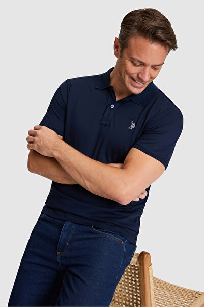 U.S. Polo Assn. Erkek Lacivert Regular Fit Polo Yaka Basic Tişört 50322297-VR033