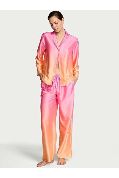 Victoria's Secret Signature Saten Uzun Pijama Takımı