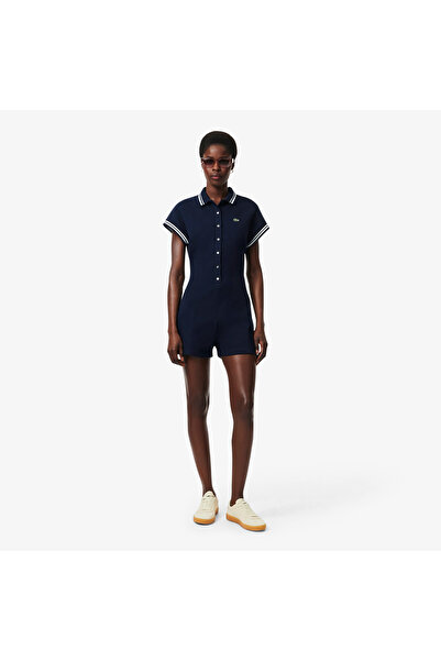 Lacoste Kadın Slim Fit Kısa Kollu Polo Yaka Lacivert Tulum