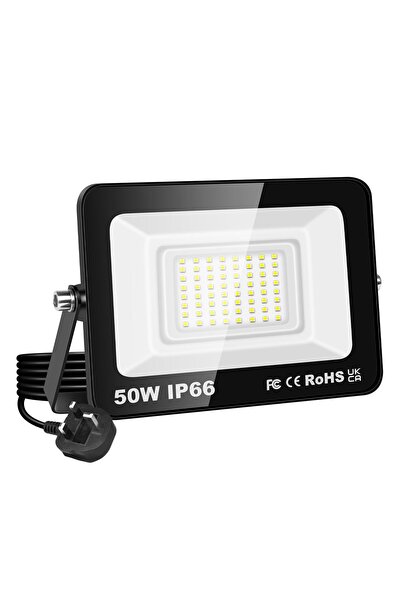 AUXTINGS Proiector LED de exterior 50W 5000lm IP66 cu cablu de 152cm 6000K – ...