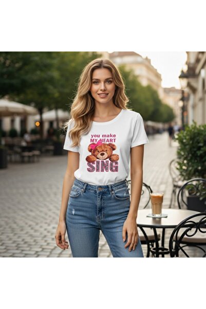 OEM Tricou de damă, bumbac, cu imprimeu TG-05
