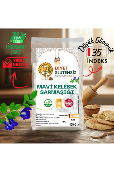 Diyet Glutensiz Glutensiz Mavi Kelebek Sarmaşığı 150 g – İçecek, Tatlı ve Öze...