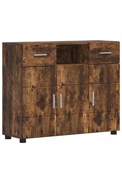 vidaxl Dulap din Lemn Stejar fumuriu 88,5 x 30,5 x 73 cm Lemn compozit