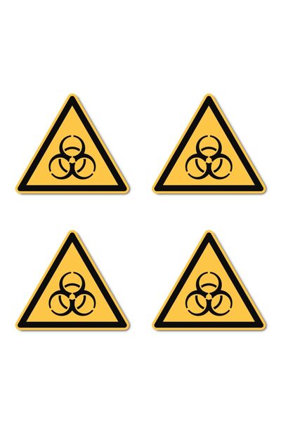 OEM Etichete de avertizare Biohazard W009 DIN EN ISO 7010 ASR A1.3 10cm Pache...