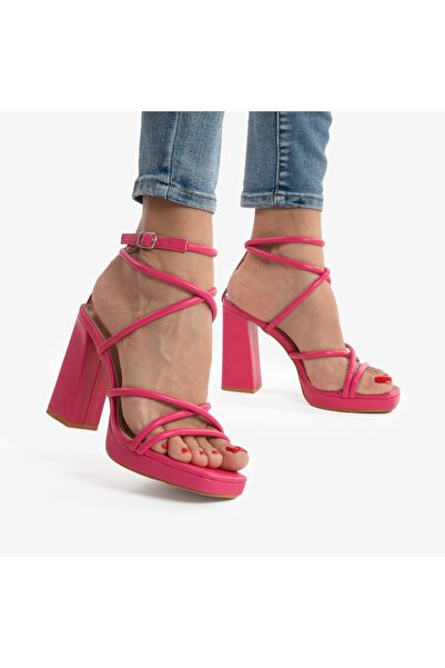 ANGEL BLUE SANDALE ELEGANTE DIN PIELE ECOLOGICA CU MODEL ȘI TOC GROS CRL0734 ...