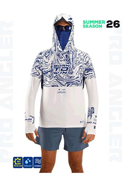 Fujin Pro Angler S26 Buff&Hoodie Izohips White Blue