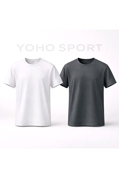 YOHO SPORT Unisex osnovni kroj, 100% pamuk, mekana tekstura, ANTRACIT-BIJELA ...