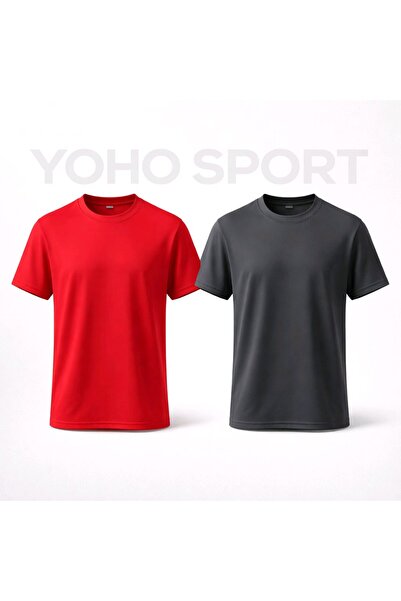 YOHO SPORT Unisex osnovni kroj, 100% pamuk, mekana tekstura, ANTRACIT-CRVENA ...
