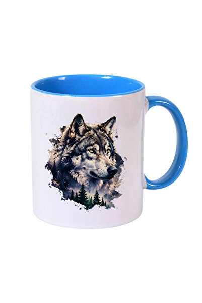 CERCİBAZAAR Wolf Themed Special Design Porcelain Mug – 300 ml Stylish Mug wit...