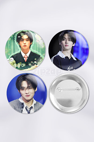 ZipZap Lee Know Stray Kids KPOP Çanta Süsü Rozet İğneli Buton Rozet Seti (3 A...