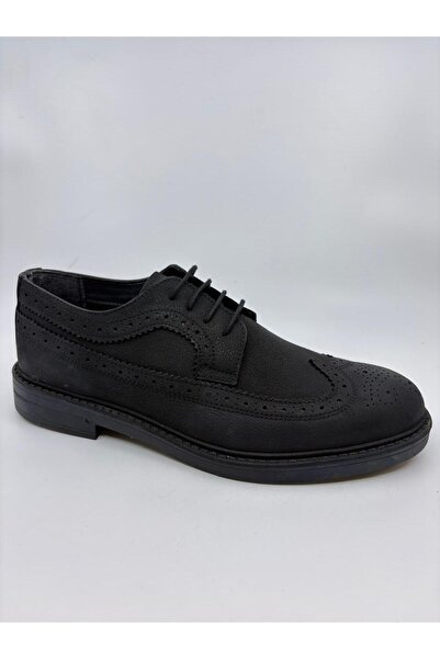 Papuccu Black Nubuck Men's Leather Shoes