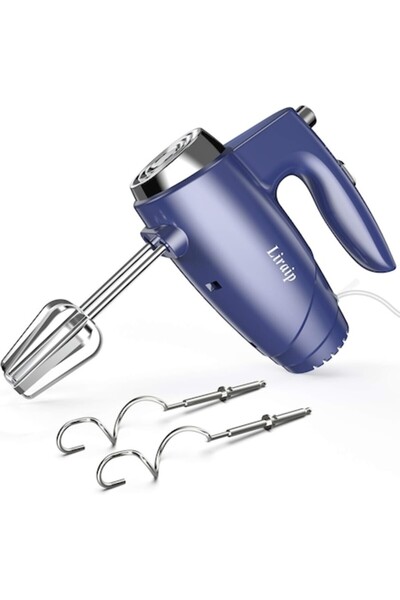 Lira Mixer de mână Liraip cu 5 viteze, 200W, 4 accesorii din oțel inoxidabil,...