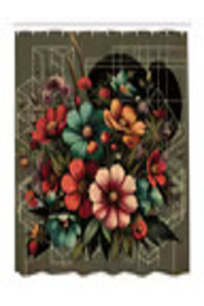 Abakuhaus Cortină de duș florală, rezistentă la apă, imprimare digitală – Mar...