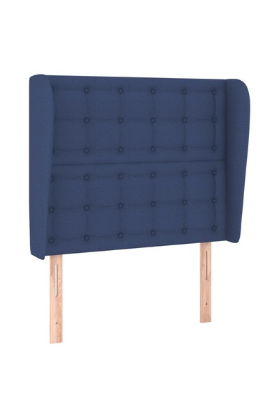 vidaxl Tăblie de pat cu aripioare, albastru, 83x23x118/128 cm, textil