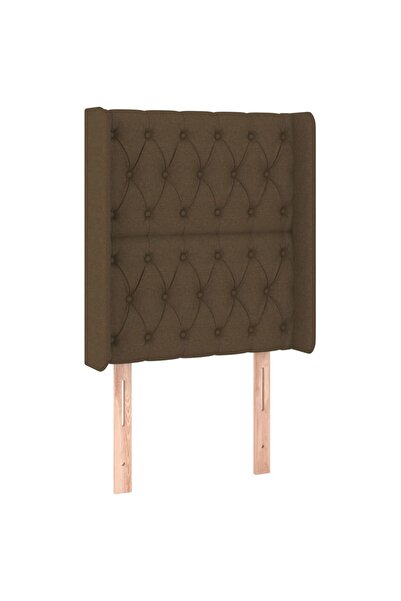 vidaxl Tăblie de pat cu aripioare maro închis 83x16x118/128 cm textil