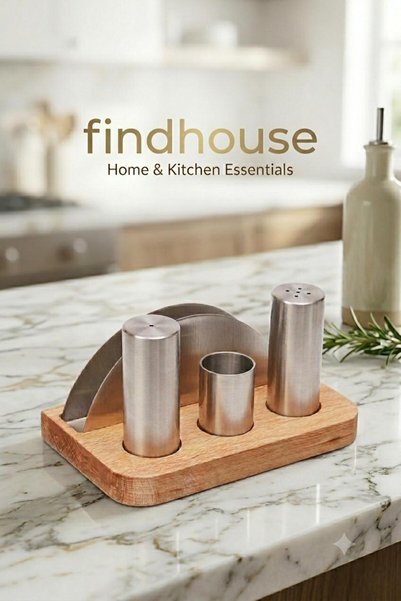 findhouse طقم توابل من الفولاذ المقاوم للصدأ للمطبخ، المنزل، المقاهي، المطاعم...