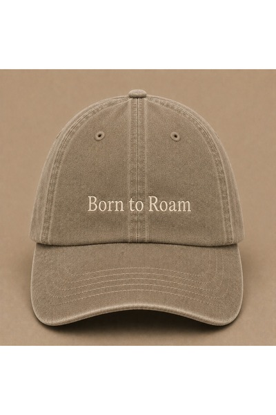 WeavedCo Born to Roam Embroidered Vintage Washed Cap Hat