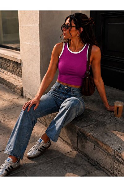 Cherry Butik Ribbed Lycra Crop Top Blouse