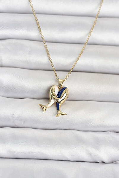 Generic Brand 316L Steel Chain Gold Color Dolphin Model Women's Necklace