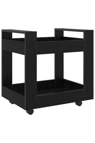 vidaxl Cărucior Birou Stejar Negru 60 x 45 x 60 cm Lemn compozit