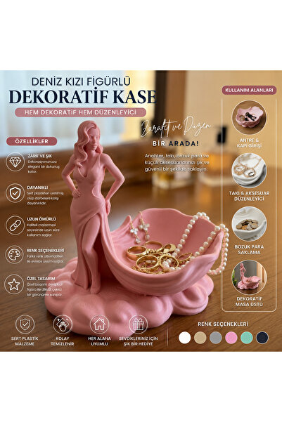 Karis ART Deniz Kızı Figürlü Dekoratif Kase | Takılık ve Anahtarlık Düzenleyi...