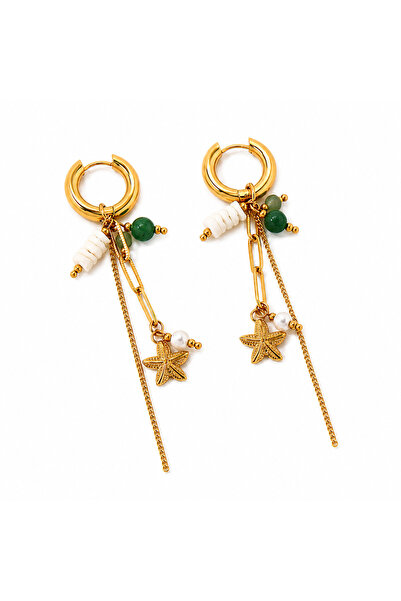 YVA Jewelry Cercei din oțel inoxidabil, placați cu aur, rezistenți la apă, „N...