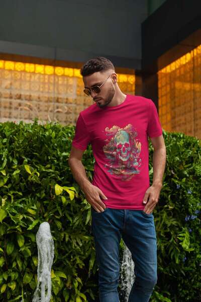 iLovePrints Surreal Skull with Abstract Surroundings Tshirt