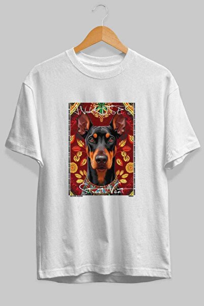 Ankhises تي شيرت أبيض كبير الحجم مطبوع عليه Dog For Love 29، مصنوع من القطن ب...