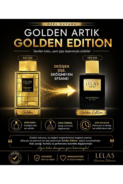 Lelas Golden Edition Kadın Erkek Parfüm EDP 85 ML – Meyvemsi Çiçeksi Odunsu K...