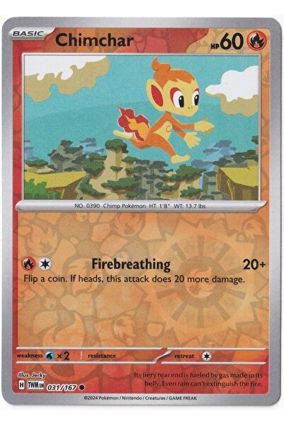 Pokemon Chimchar [Reverse Holo] 031/167 - Twilight Masquerade - Card (Mint)