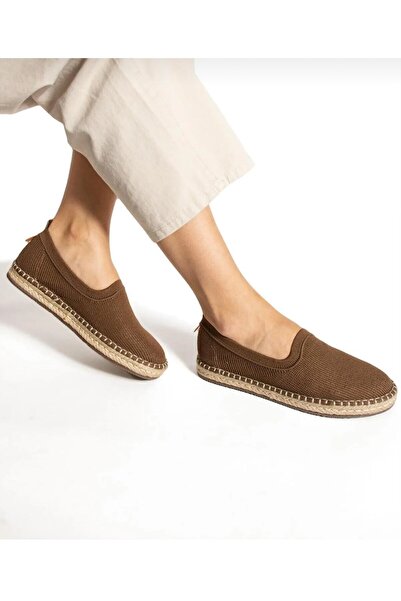Bestello Laceless Straw Detailed Rubber Sole Knitwear Loafer 101-1845 Women's...