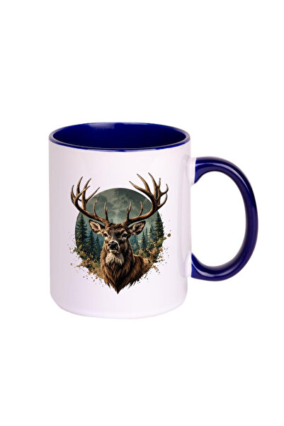 CERCİBAZAAR Deer Themed Special Design Porcelain Mug – 300 ml Stylish Mug wit...