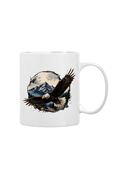 CERCİBAZAAR Eagle Themed Special Design Porcelain Mug – 300 ml Stylish Mug wi...