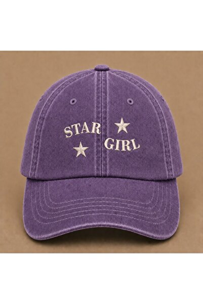 WeavedCo Star Girl Embroidered Vintage Washed Cap Hat