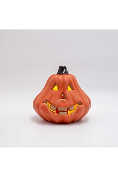 Generic Πορτοκαλί φωτιζόμενη κολοκύθα Halloween, μπαταρίας, 6 LED, 16x14x15(h...