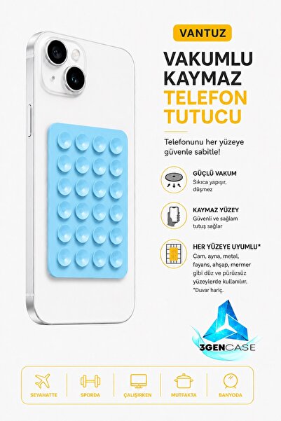 3GEN CASE Cep Telefonu Tutucu Vantuz Vakumlu Kaymaz Tüm Telefonlar ile Uyumlu...