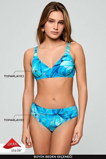 Kom Seusa Desenli Toparlayıcı Bikini Takımı Turkuaz