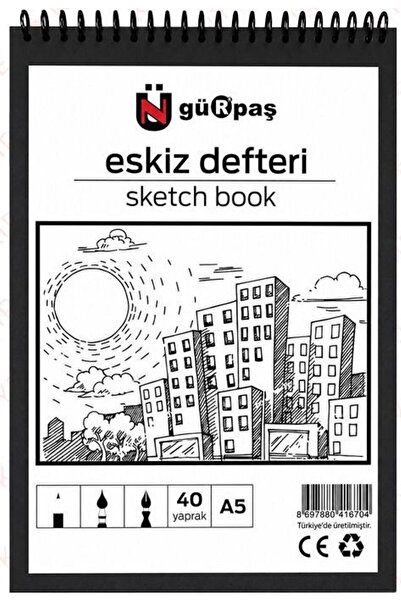 Modellino A5 Spiralli Eskiz Defteri Gürpaş 40Y Sketch Book