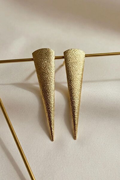 bacc Anthracite Textured Long Minimal Earrings